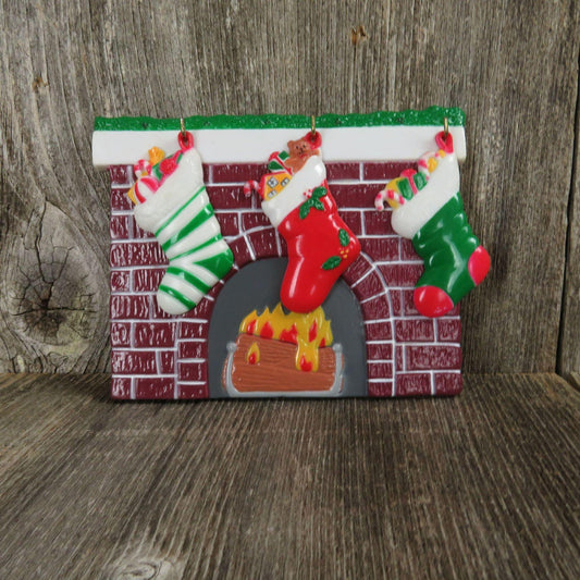 Stocking Fireplace Magnets Vintage Christmas Refrigerator Memo Holder Chimney Fridge