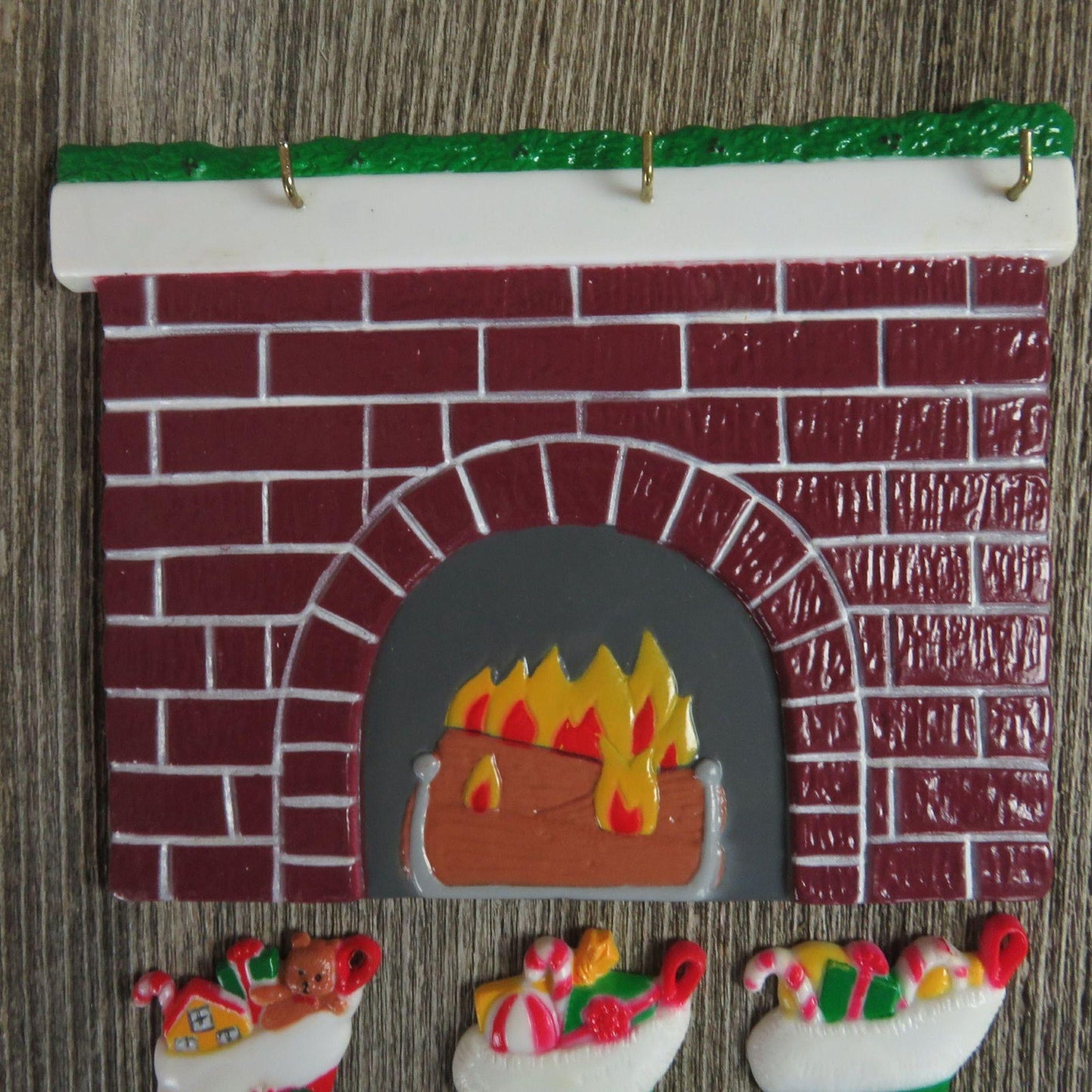 Stocking Fireplace Magnets Vintage Christmas Refrigerator Memo Holder Chimney Fridge