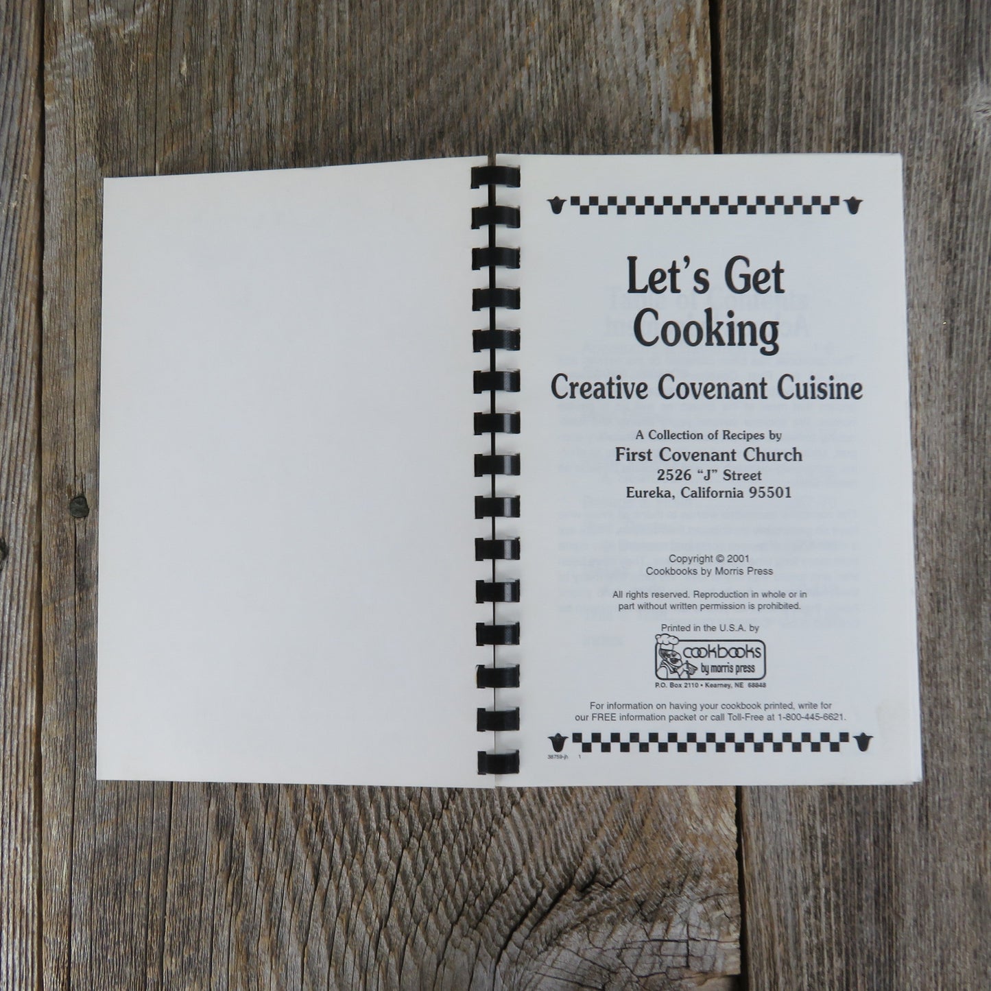 Vintage California Cookbook Eureka First Covenant Church Let's Get Cooking Cuisine 2001