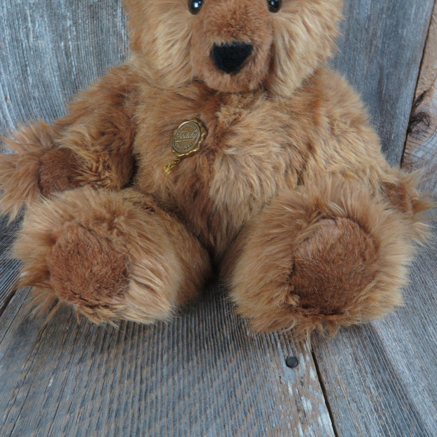 Vintage Shaggy Teddy Bear Plush Hermann Original West Germany Long Haired Brown Large