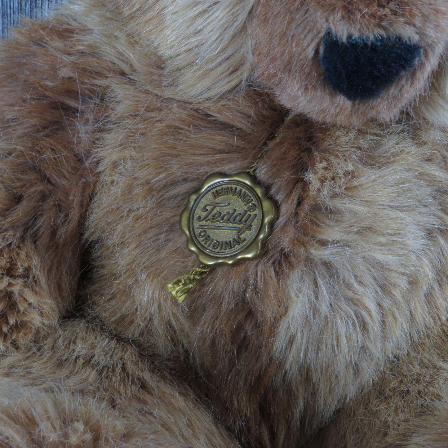 Vintage Shaggy Teddy Bear Plush Hermann Original West Germany Long Haired Brown Large