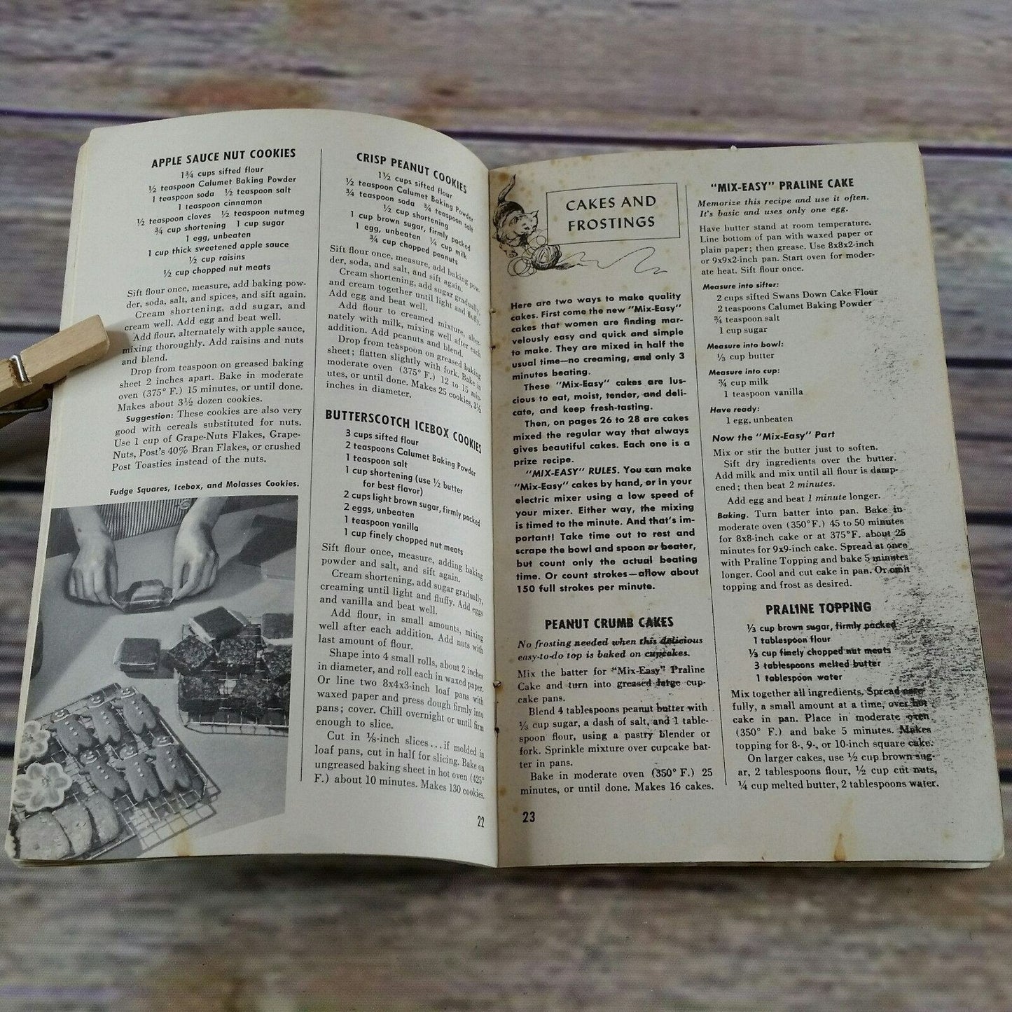 Vintage Cookbook Calumet Baking Powder Swans Down Cake Flour Grape Nuts Cook Book 1945 General Mills Paperback Booklet Promo