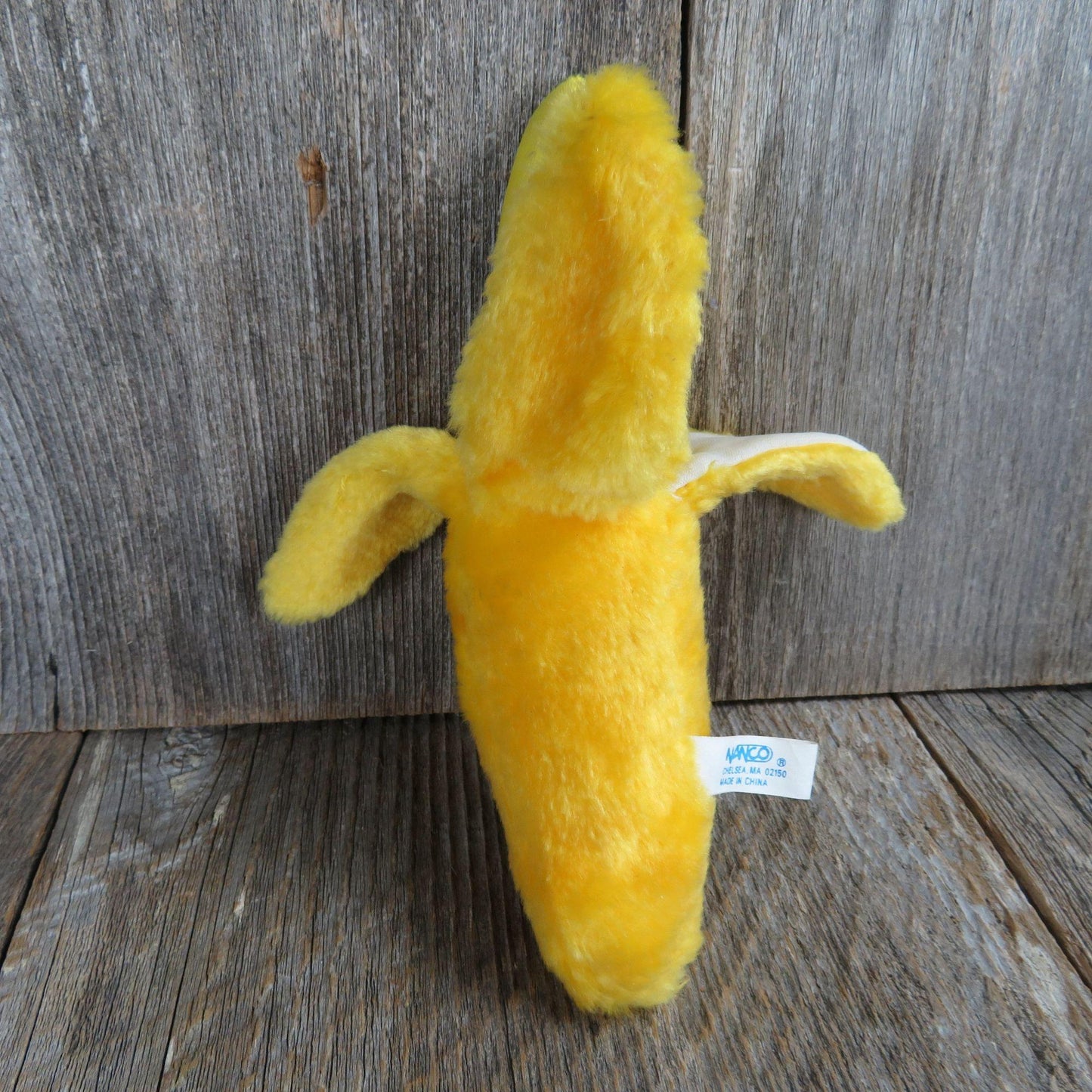 Vintage Peeling Banana Plush Yellow Fruit Stuffed Animal by Nanco