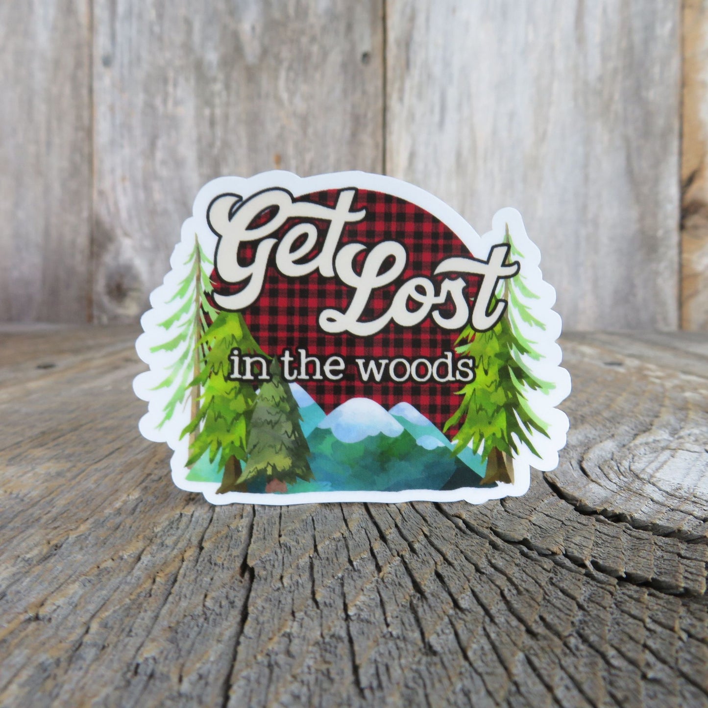 Get Lost In The Woods Sticker Waterproof Back To Nature Unplug Outdoors Lover Relaxation