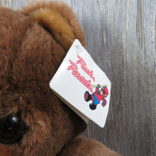 Load image into Gallery viewer, Vintage Brown Teddy Bear Plush Bow Ribbon Plush Parade Ace Stuffed Animal 1988