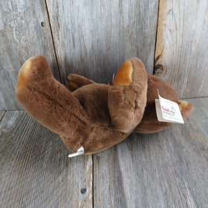 Vintage Brown Teddy Bear Plush Bow Ribbon Plush Parade Ace Stuffed Animal 1988