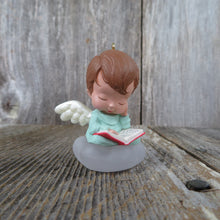 Load image into Gallery viewer, Vintage Mary&#39;s Angels Joy Hallmark Ornament Reading a Book Green Christmas
