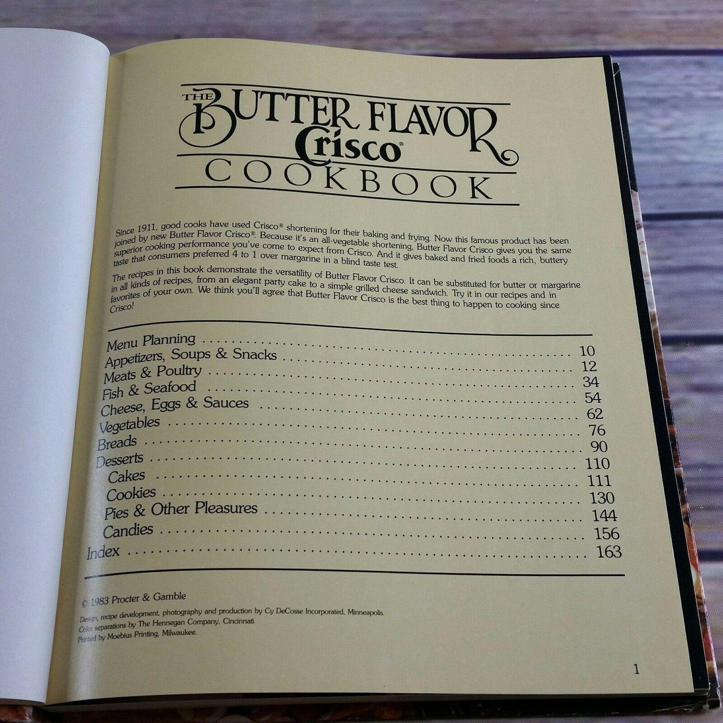 Vintage Cookbook Crisco Butter Flavor Promo Recipes Procter Gamble 1983 Hardcover NO Dust Jacket