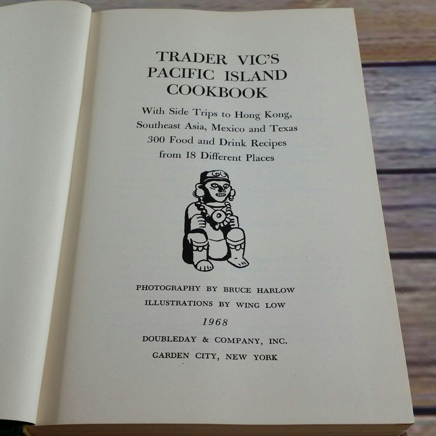 Vintage Trader Vics Pacific Island Cookbook 1968 300 Food and Drink Recipes Doubleday Hardcover NO Dust Jacket