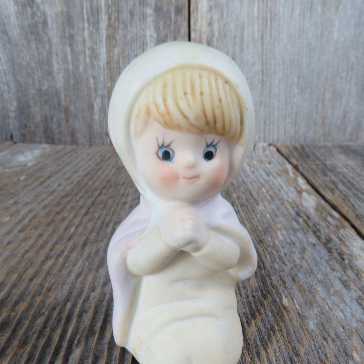 Vintage Mother Mary Child Figurine Nativity Christmas Children Replacement Figure Bisque Ceramic