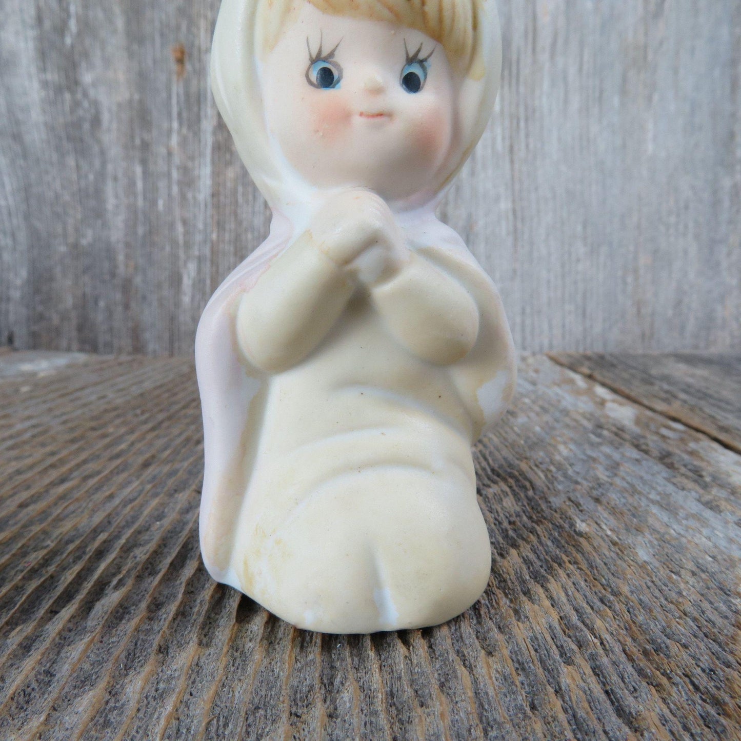 Vintage Mother Mary Child Figurine Nativity Christmas Children Replacement Figure Bisque Ceramic