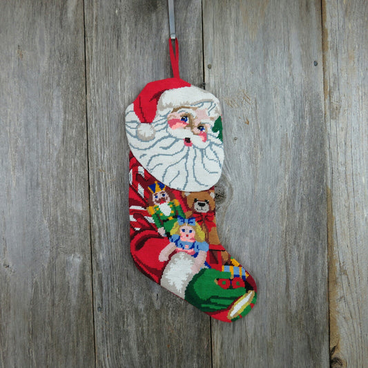 Santa Claus Stocking Christmas Wool Embroidered Toy Bag Doll Teddy Bear Soldier ST118 - At Grandma's Table