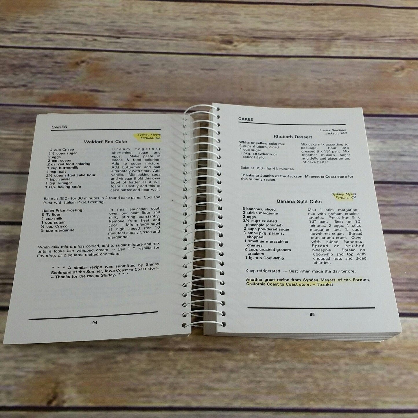 Vintage Coast To Coast Cookbook Employees True Value Recipes Family Cooking 1990s Spiral Bound