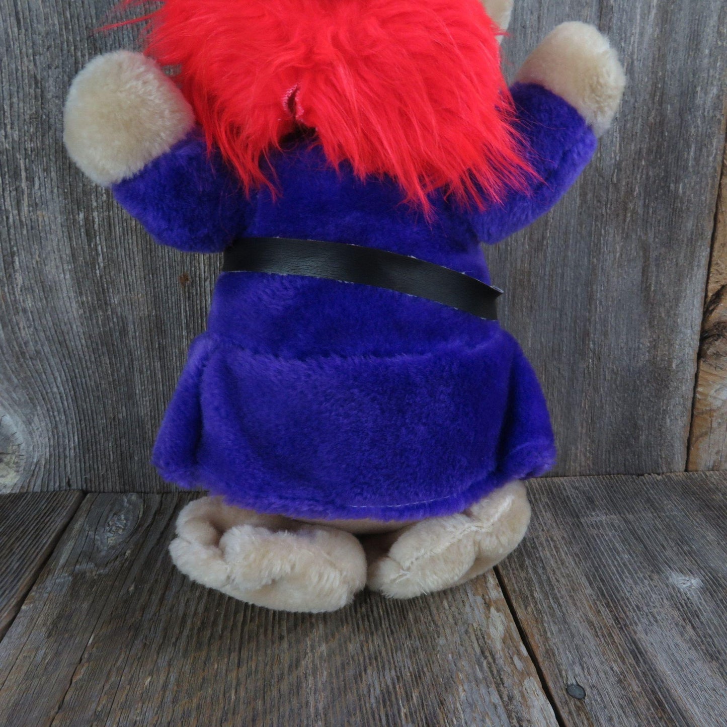 Vintage Viking Plush Doll Novelty Ace Purple Red Beard Horn Helmet Korea Foam Filled