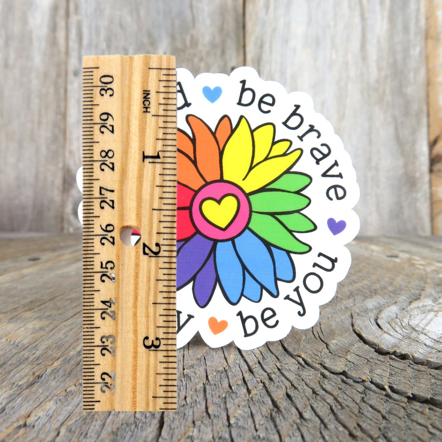 Be Kind Be Brave Be Silly Be You Sticker Rainbow Flower Positive Affirmation Waterproof