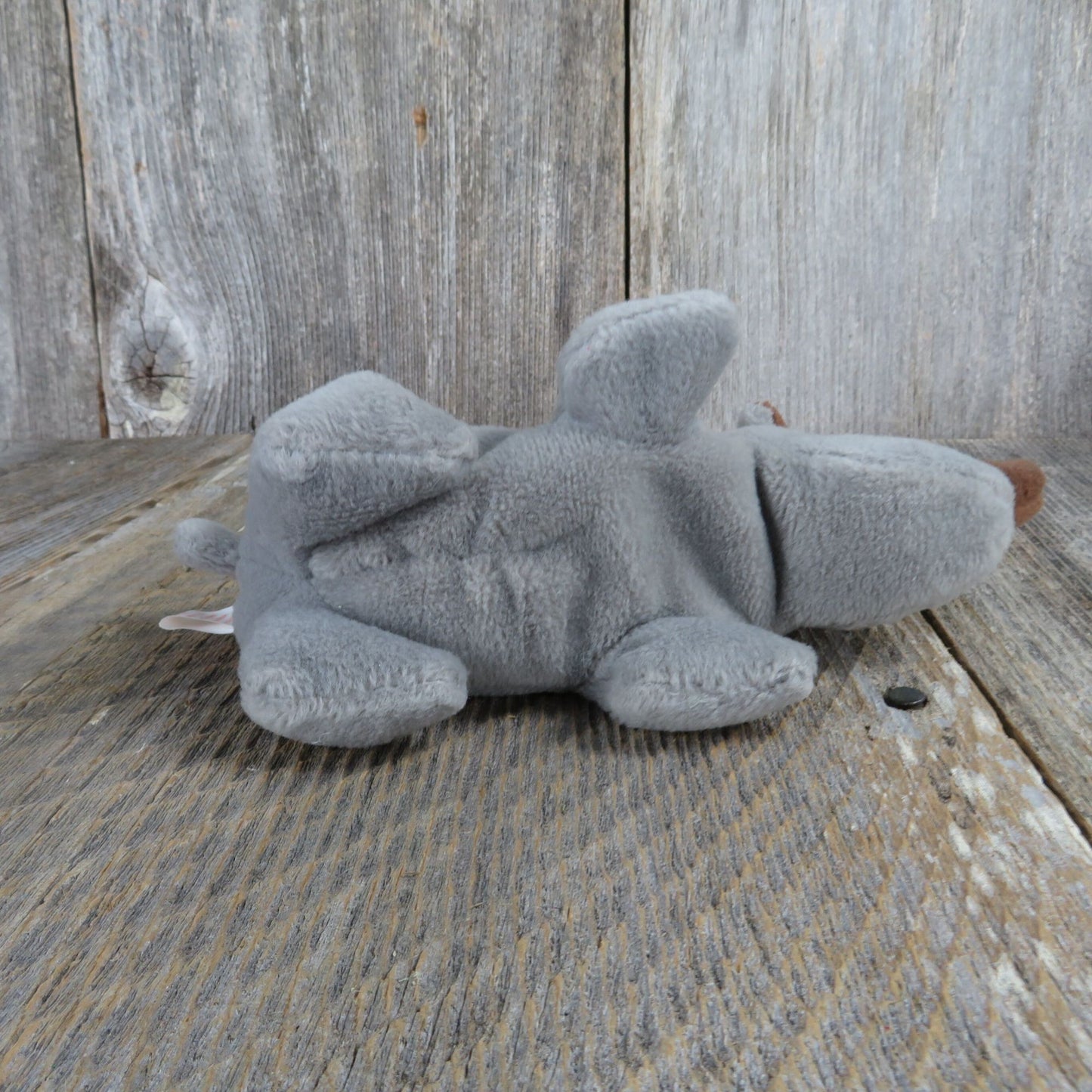 Vintage Rhinoceros Plush Ty Spike Beanie Babies Grey 1996