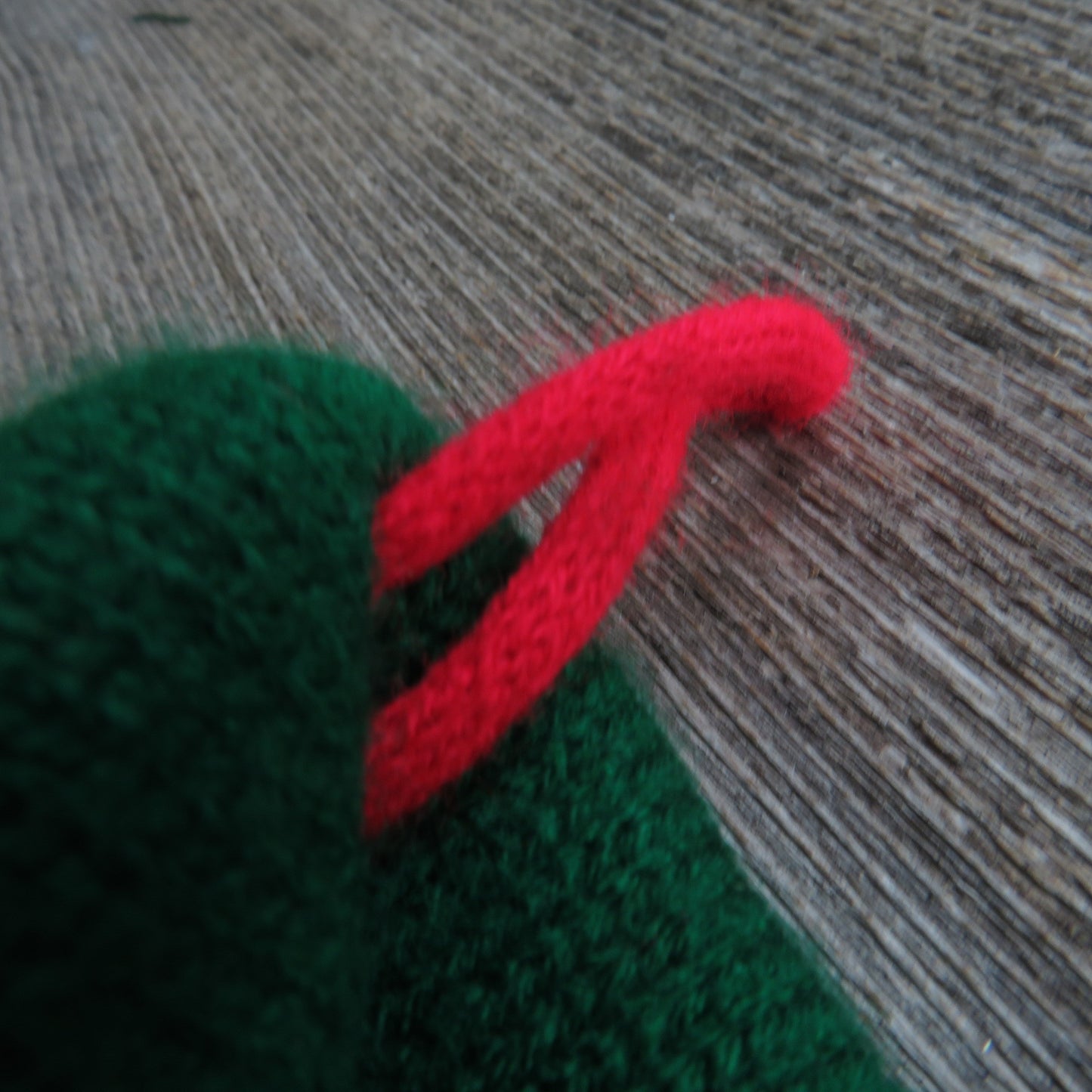 Vintage Knit Stocking Joy Noel Striped Christmas Hearts Stars Red Green White Pom Pom