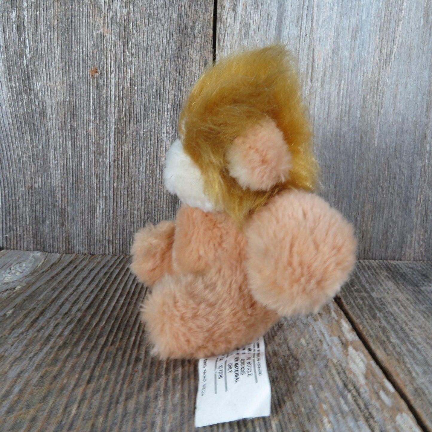 Vintage Bear Monkey Plush Brown Red Mane Long Hair White Face Character Stuffed Animal Creature Nut Filled Made in Korea