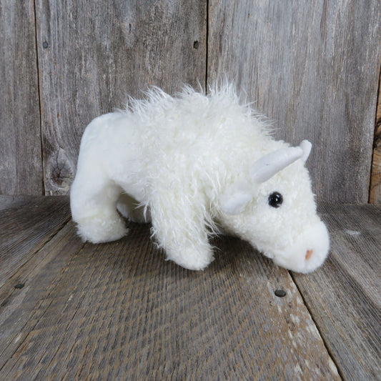 Vintage White Buffalo Plush Ty Beanie Buddies Roam Curly Fur Stuffed Animal 2000