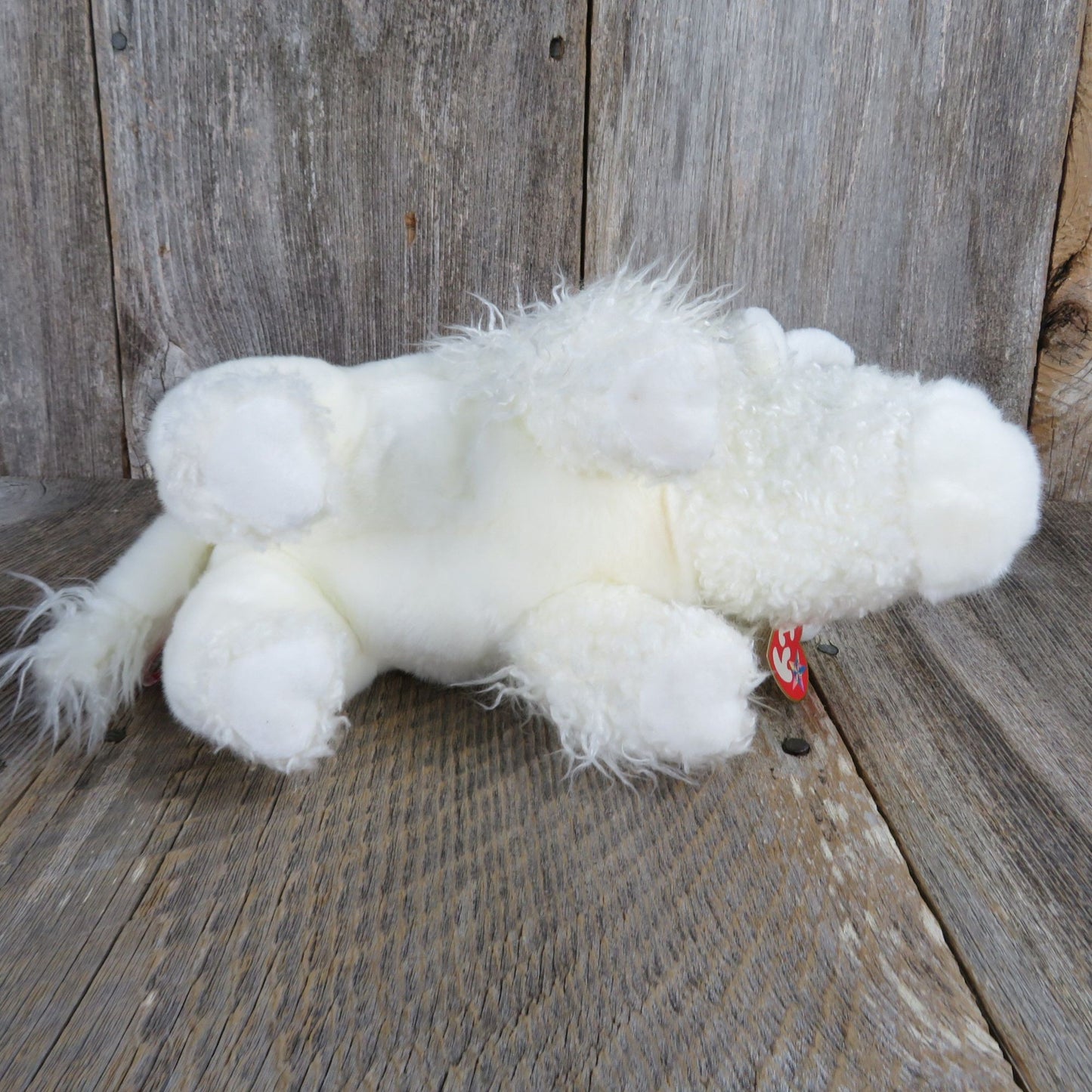 Vintage White Buffalo Plush Ty Beanie Buddies Roam Curly Fur Stuffed Animal 2000