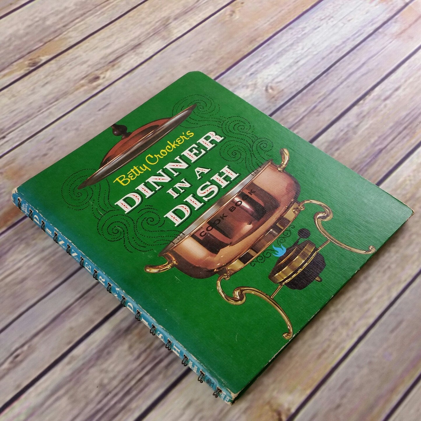 Vintage Cookbook Betty Crocker Dinner in a Dish 1965 1st Edition Green Hardcover Spiral Bound Golden Press Recipes Casseroles Skillet