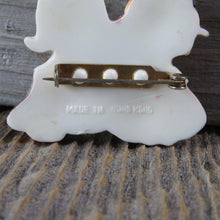 Load image into Gallery viewer, Vintage Pilgrim Couple Boy Girl Pin Brooch Thanksgiving Plastic Holiday Hong Kong