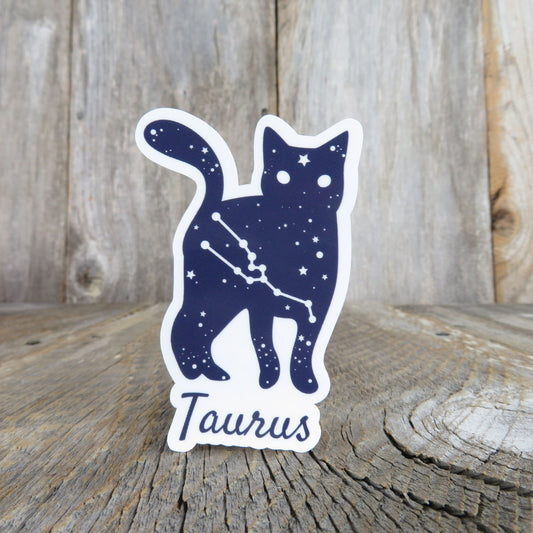 Birthday Sign Taurus Cat Sticker Cat Lover Astrology Star Sign Waterproof Star Chart