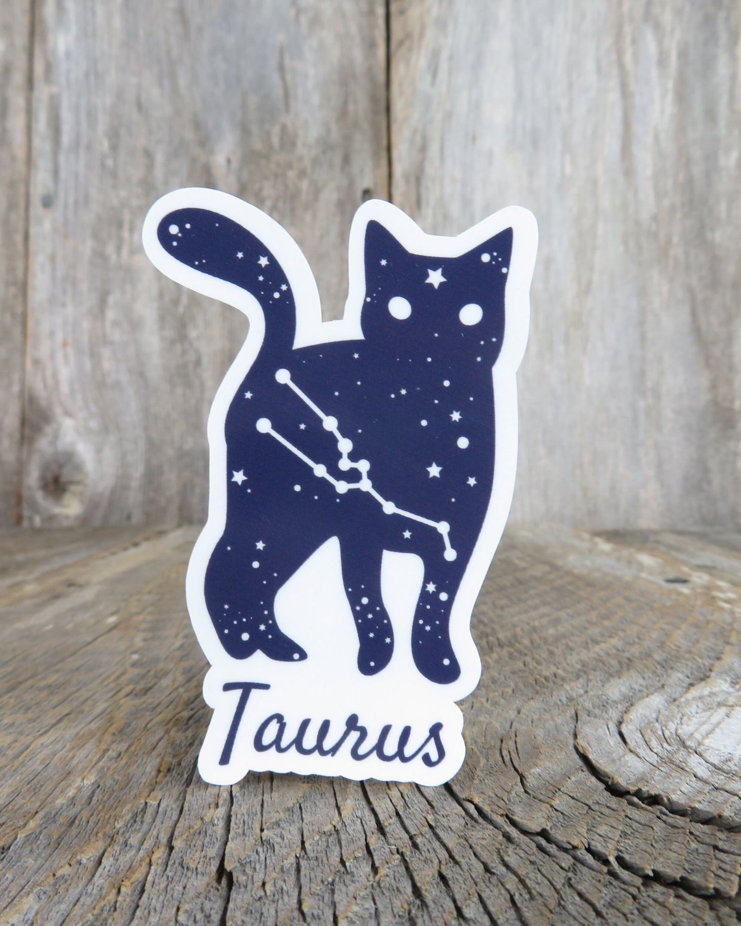 Birthday Sign Taurus Cat Sticker Cat Lover Astrology Star Sign Waterproof Star Chart