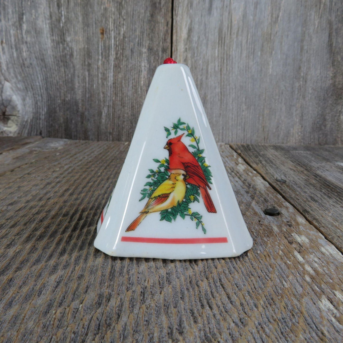 Vintage Cardinal Pomander Ornament Christmas Jasco Bird Potpourri Fragrance Ceramic Porcelain