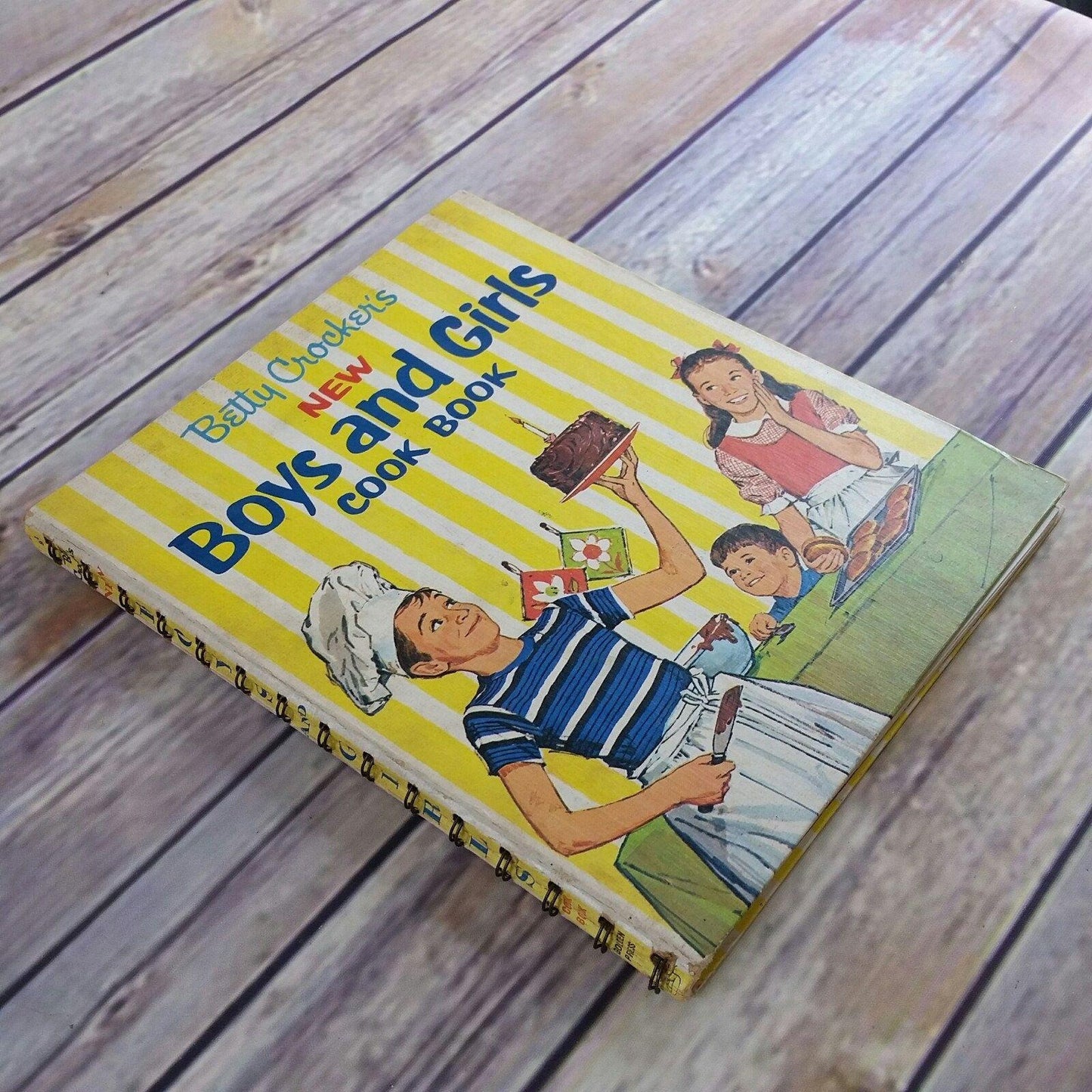 Vintage Betty Crocker Cook Book For Boys and Girls 1965 1st Edition 2nd Printing Spiral Bound Hardcover