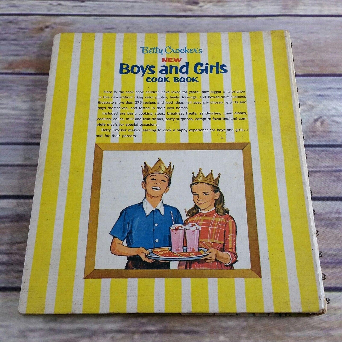 Vintage Betty Crocker Cook Book For Boys and Girls 1965 1st Edition 2nd Printing Spiral Bound Hardcover