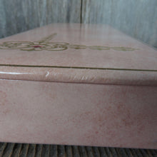 Load image into Gallery viewer, Vintage Jewelry Ladies Glove Box Pink Cardboard Vanity Gold Embellished Mid Century