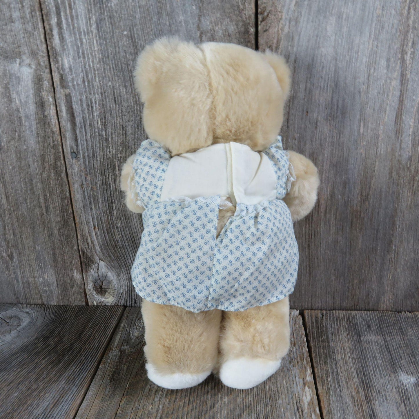 Vintage Bear Plush Stuffed Animal Muffin Family Girl Blue Dress Bow Mervyns Korea
