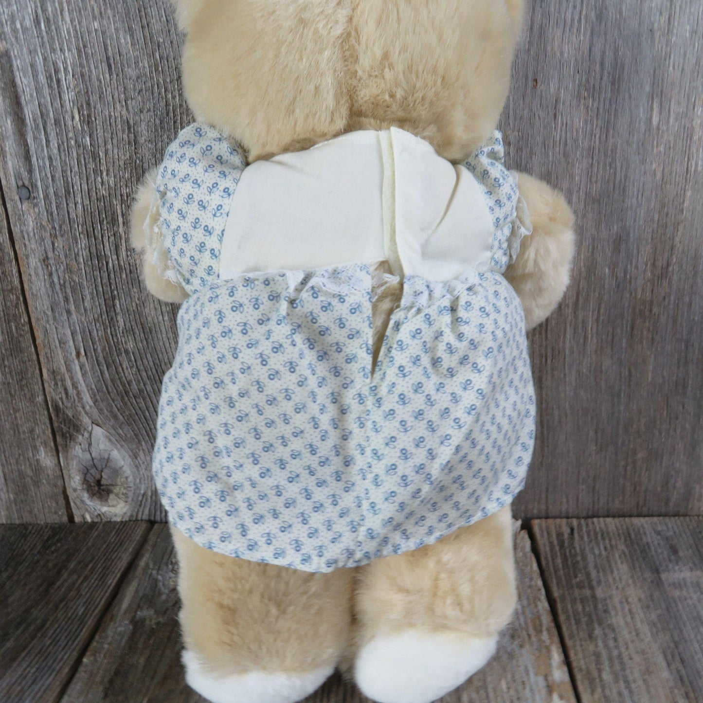 Vintage Bear Plush Stuffed Animal Muffin Family Girl Blue Dress Bow Mervyns Korea