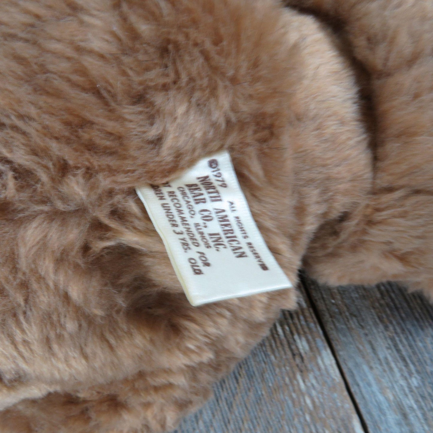 Vintage Brown Large Teddy Bear Plush North American Bear Company 1979 Stuffed Animal Made in USA