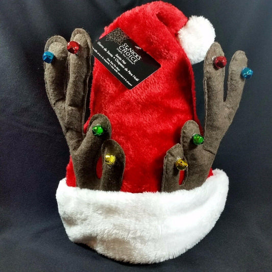 Santa Claus Hat Reindeer Antlers Christmas Stocking Bells Red White New USA Ship