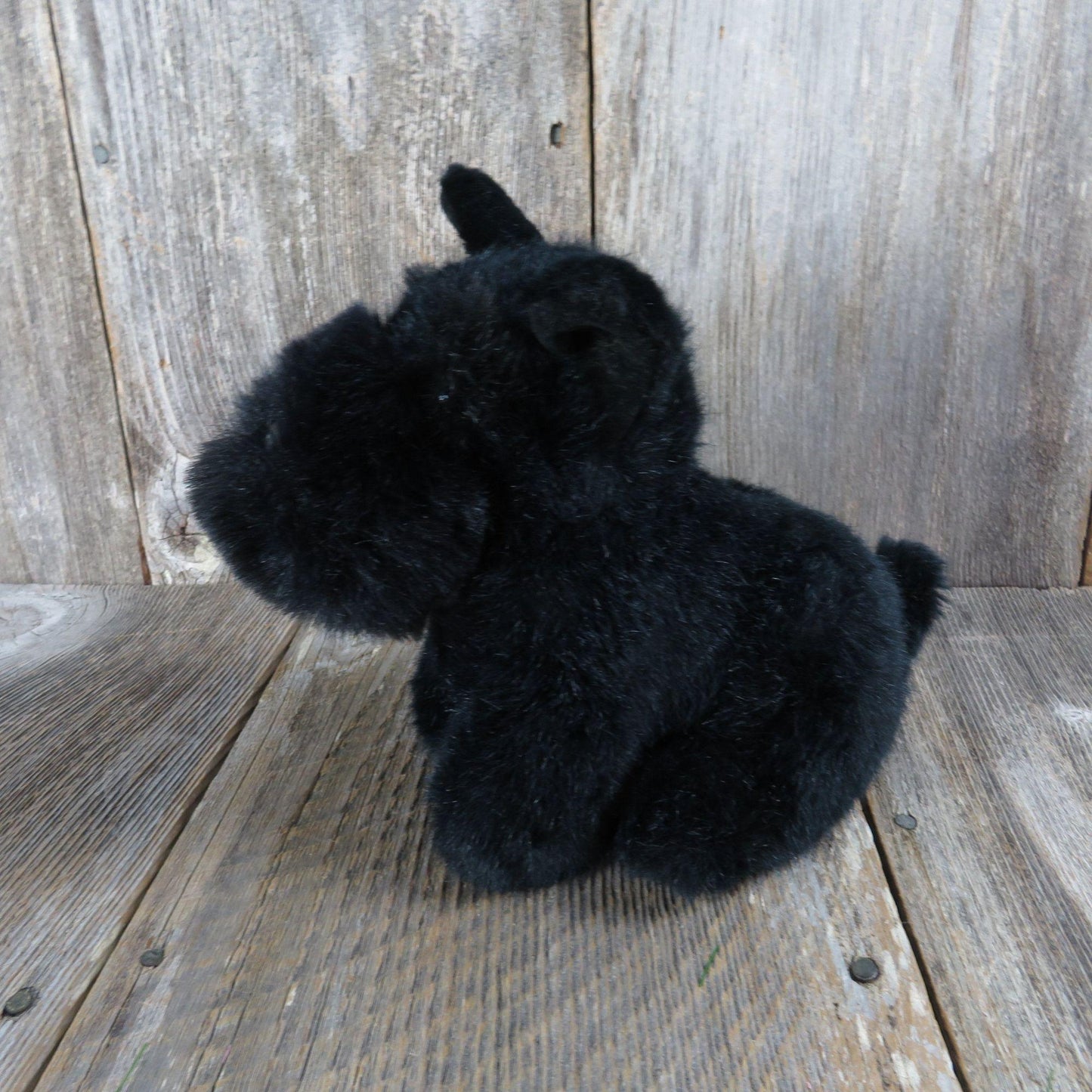 Vintage Black Scottie Schnauzer Plush Dog Puppy Dakin 1989