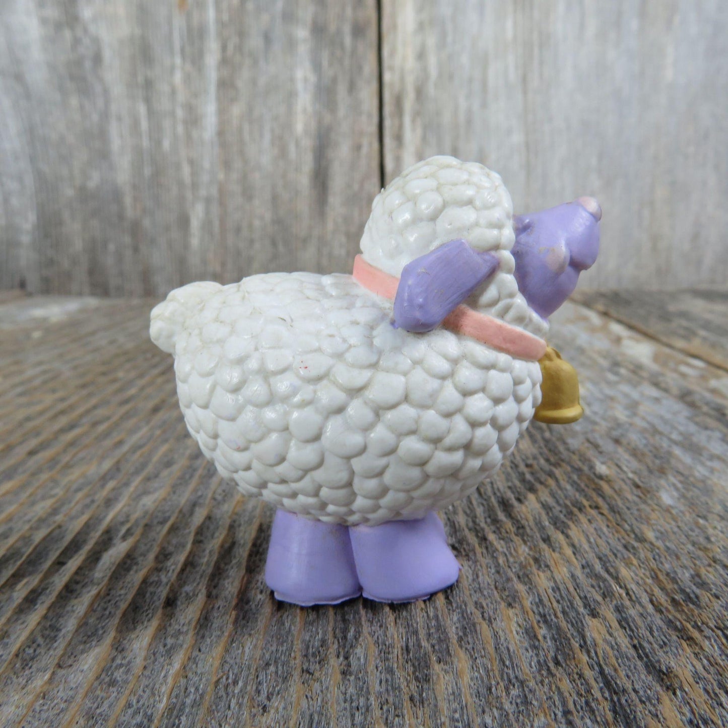 Vintage Sheep Lamb Rubber Figurine Toy Merry Miniatures Hallmark Easter Village Cake Topper 1985