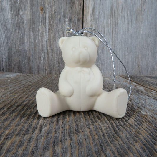 Vintage White Bear Ornament Ceramic Porcelain Christmas