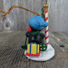 Load image into Gallery viewer, Vintage Penguin Skiing Ornament North Pole Christmas Blue Hat Present Westmar 1995