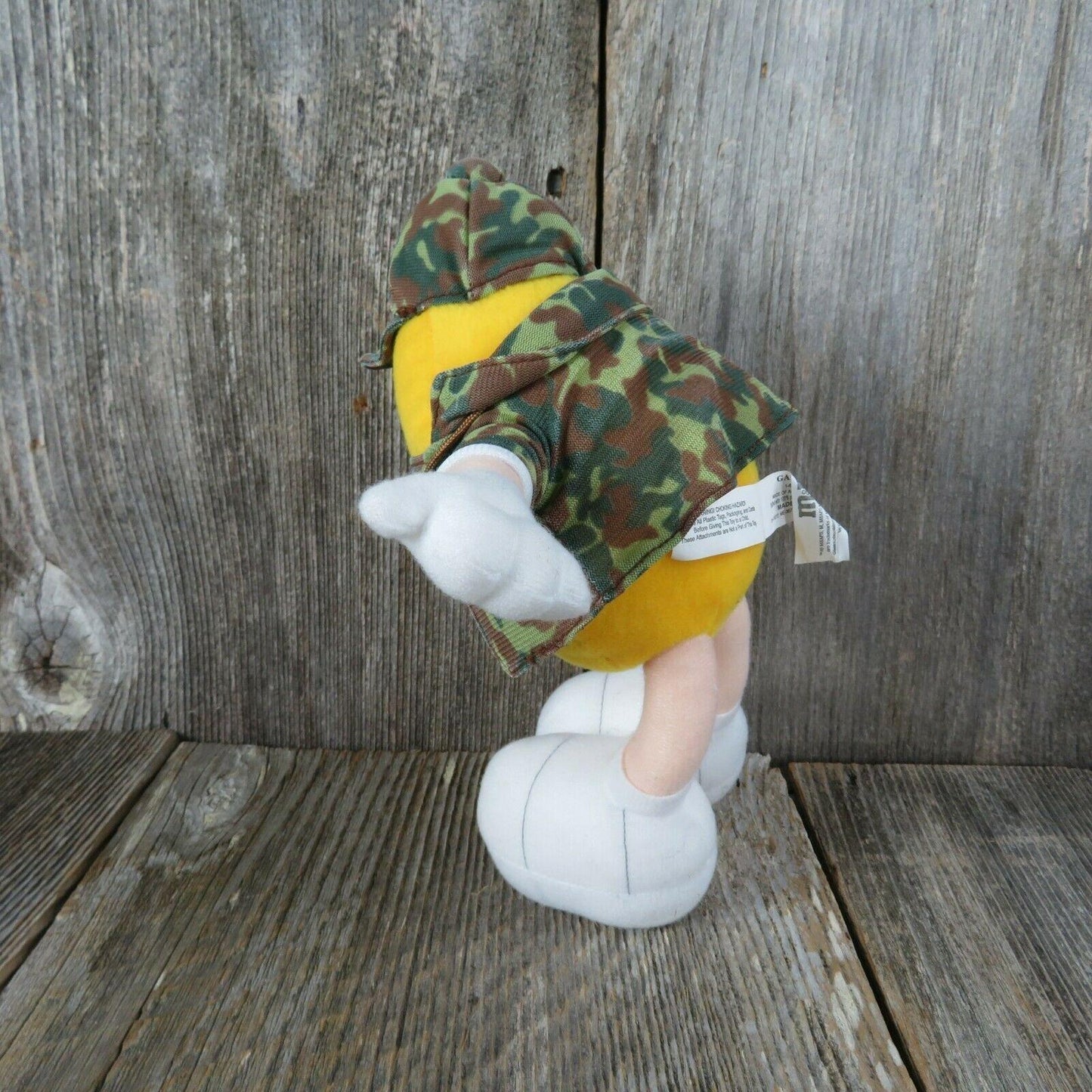 Yellow Peanut M & M Plush Toy Hunter Hiker Camo Canteen Camouflage Doll Stuffed