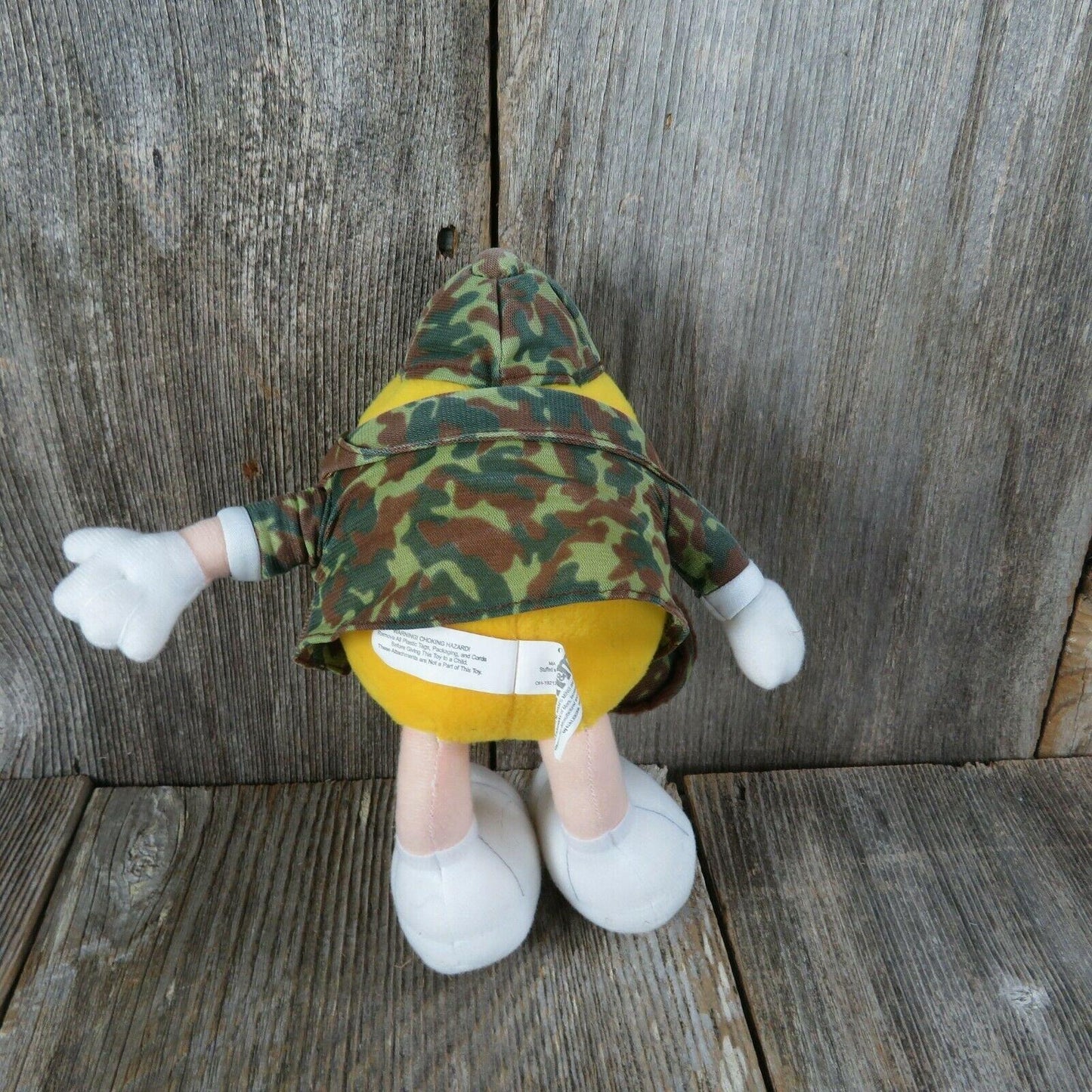 Yellow Peanut M & M Plush Toy Hunter Hiker Camo Canteen Camouflage Doll Stuffed