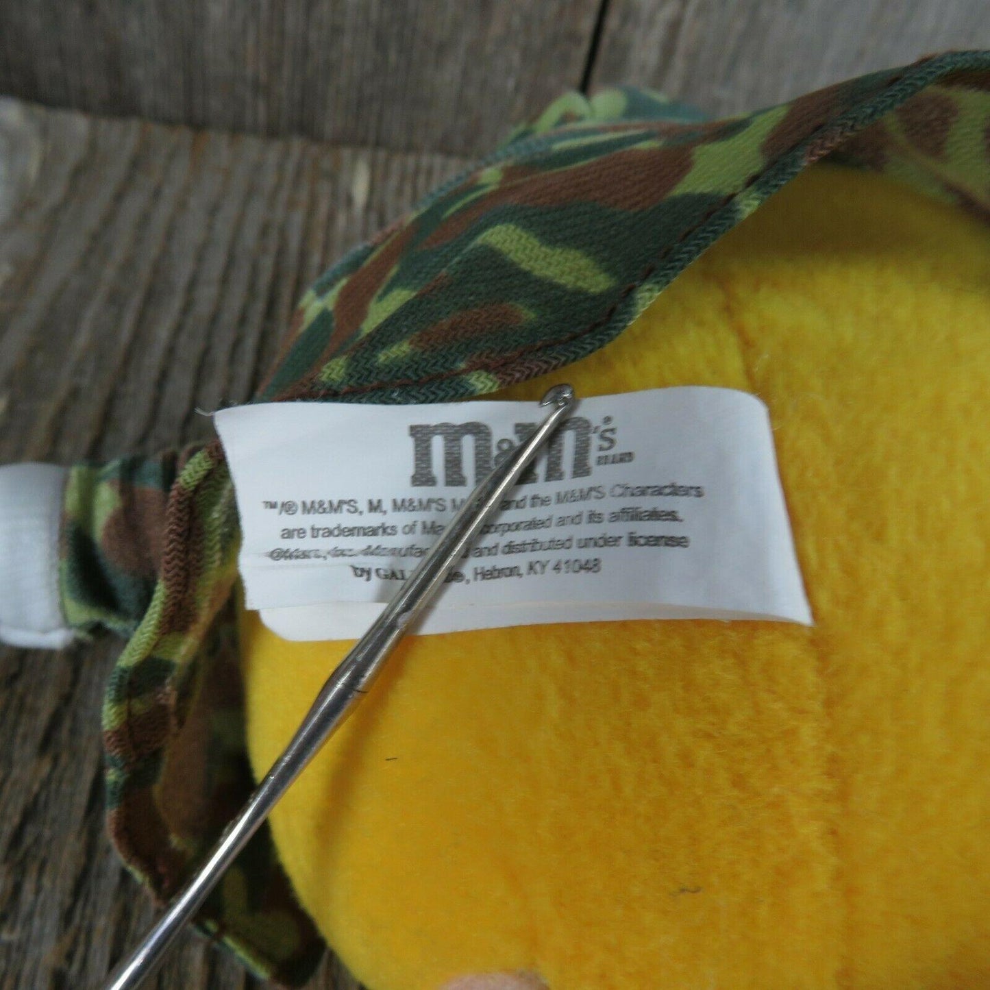 Yellow Peanut M & M Plush Toy Hunter Hiker Camo Canteen Camouflage Doll Stuffed