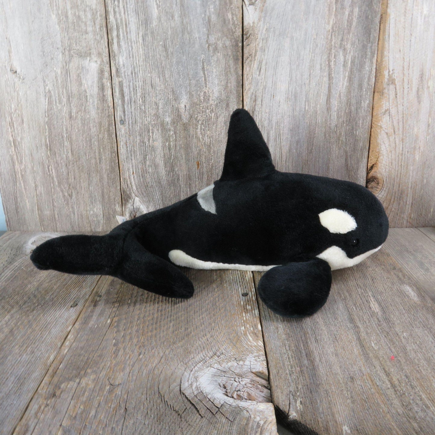 Vintage Killer Whale Plush Shamu Orca Black and White Sea World Stuffed Animal Bush Gardens