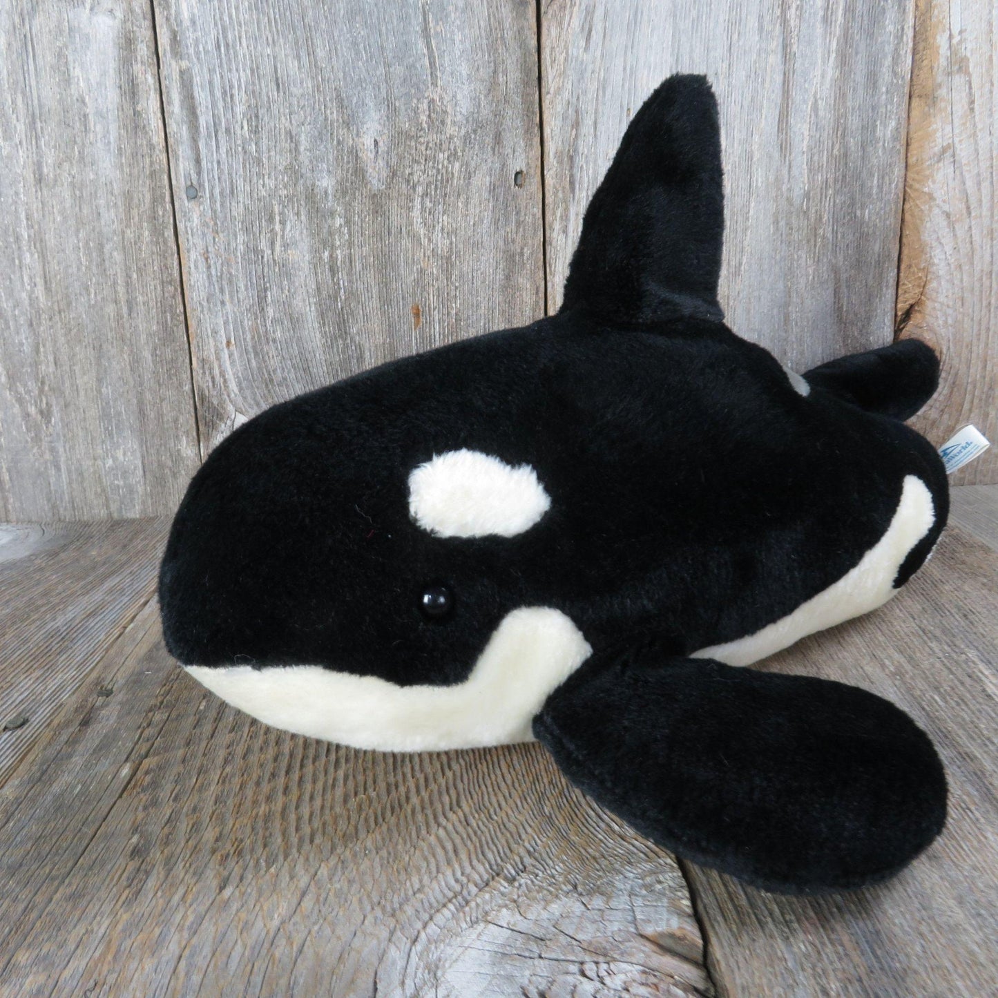 Vintage Killer Whale Plush Shamu Orca Black and White Sea World Stuffed Animal Bush Gardens