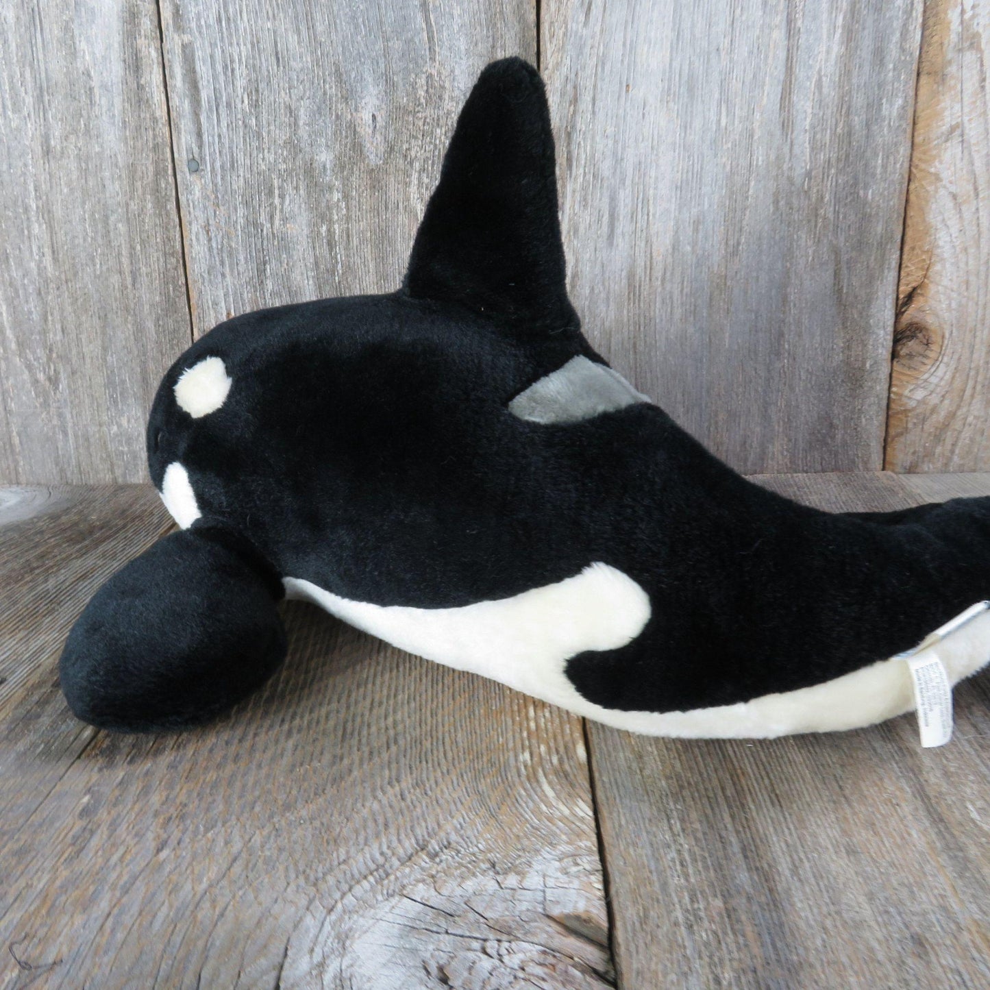 Vintage Killer Whale Plush Shamu Orca Black and White Sea World Stuffed Animal Bush Gardens