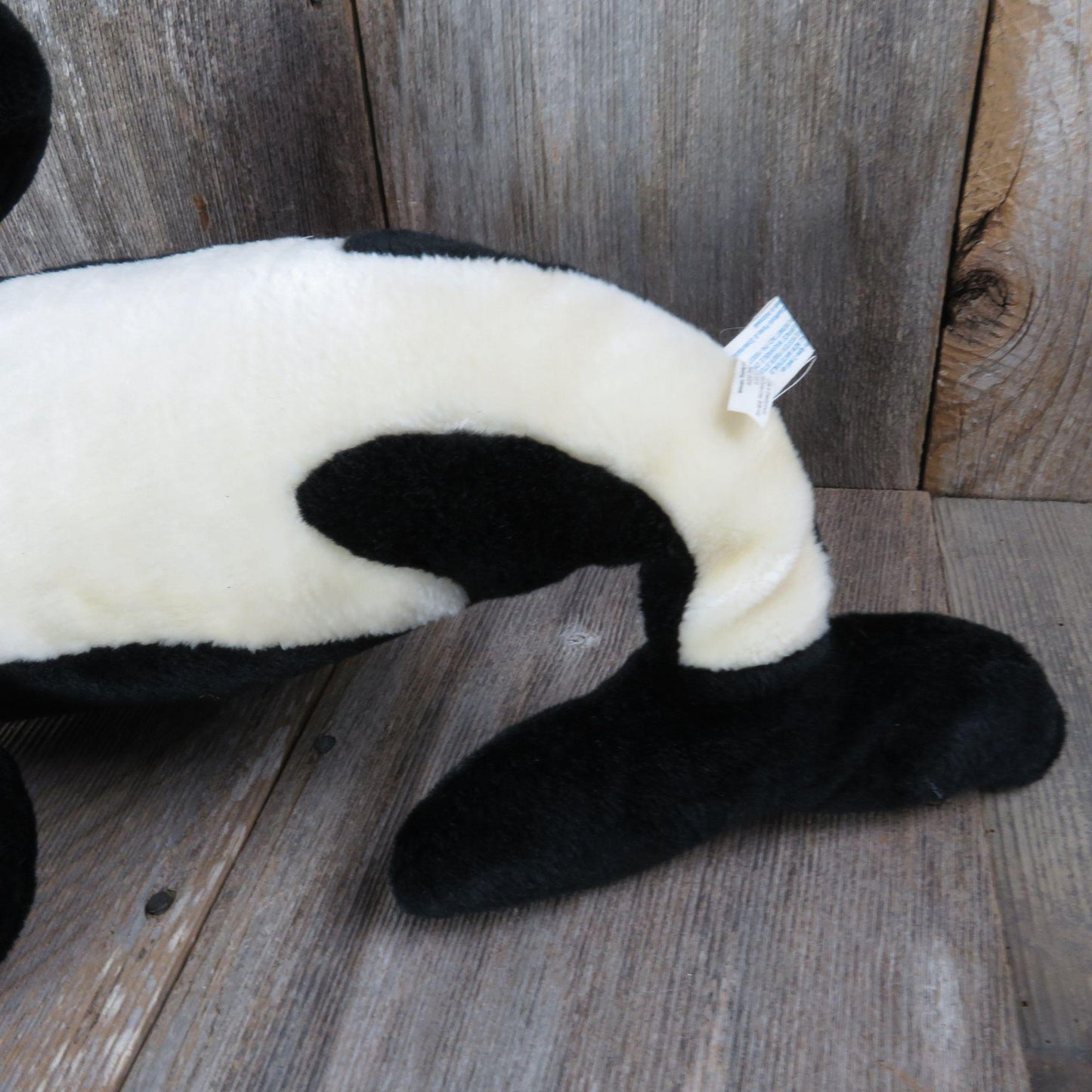 Vintage Killer Whale Plush Shamu Orca Black and White Sea World Stuffed Animal Bush Gardens