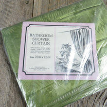 Load image into Gallery viewer, Vintage Avocado Green Shower Curtain Floral Flowers Hygiene Industries 70 x 72 Plastic
