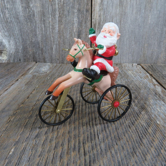 Vintage Wonderful Santacycle Ornament Hallmark Horse Toy Bicycle 1988