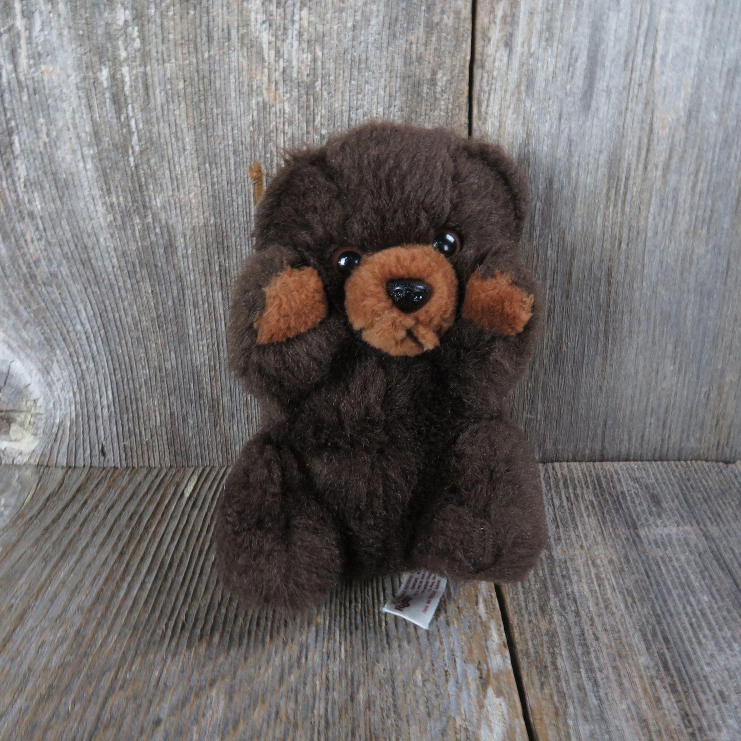 Vintage Teddy Bear Plush Brown Mini Russ Grizzly Love Pets Stuffed Animal Korea Short Legs
